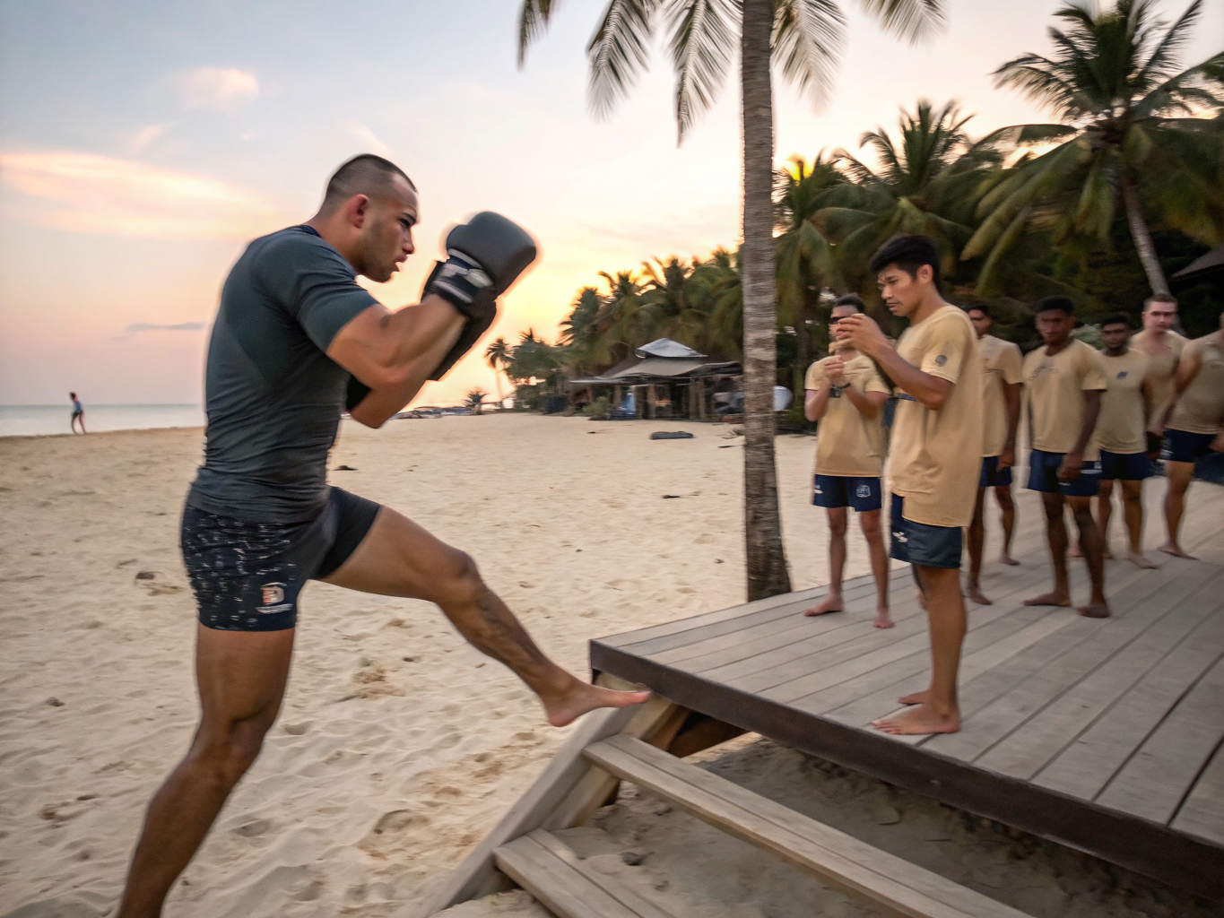 Poranny trening Muay Thai na Koh Samui